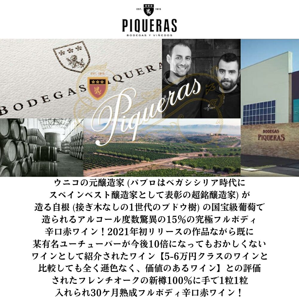 ジェン ワン ティント 2021 蔵出し作品 ボデガス ピケラス元詰 D.O.P