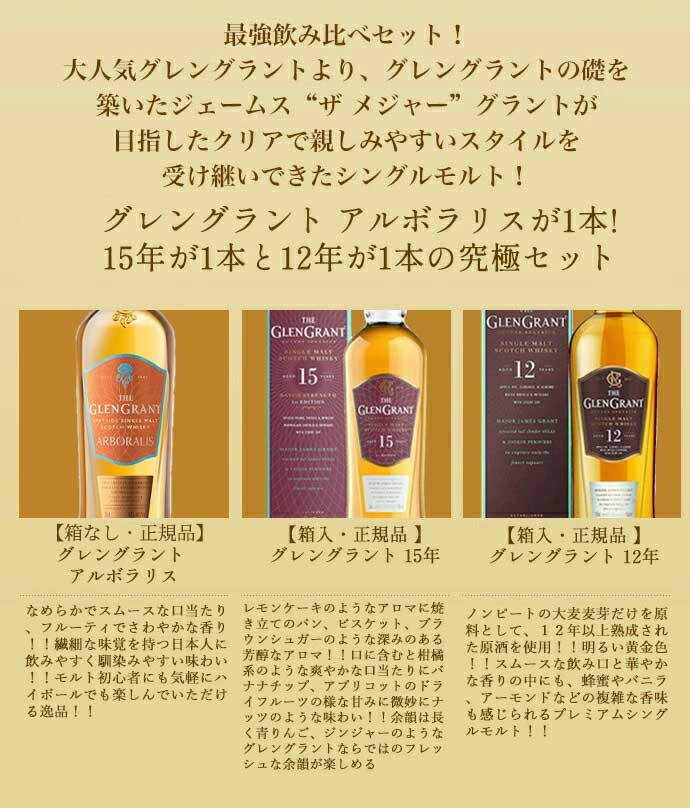 送料無料】【箱入 正規品】グレングラント3種飲み比べセット