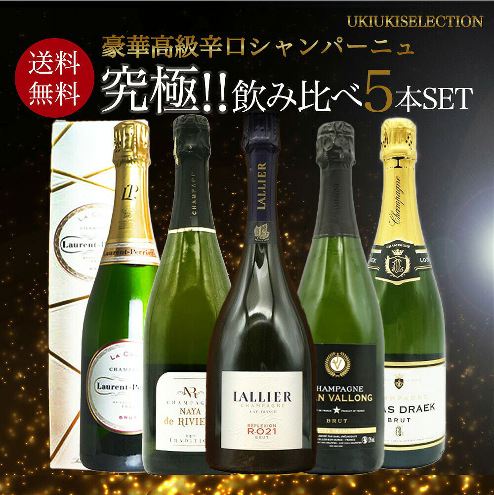 送料無料】うきうき厳選！高級辛口シャンパーニュ究極飲み比べ豪華