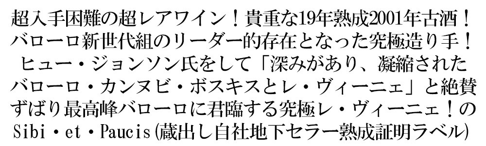 安い得価 バローロ レ ヴィーニェ シビ エ パウチ 2001 ルチアーノ・サンドローネ 正規 750ml イタリア 赤ワイン うきうきワインの玉手箱 - 通販 - PayPayモール 定番大得価