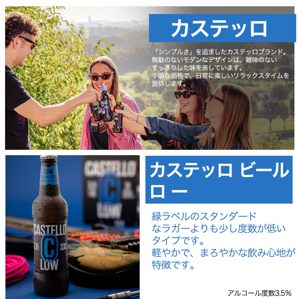 イタリア製ビール飲み比べセット4種類(各6本)24本セット　ビッラ・カステッロ社 イタリア製ビール飲み比べセット4種類(各2本)8本セット ビッラ