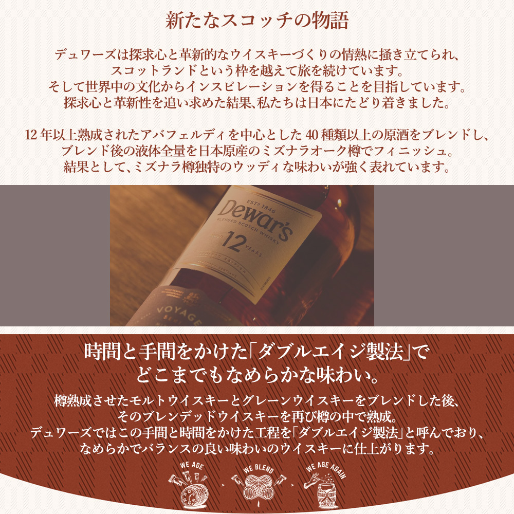 正規品 箱入】デュワーズ 12 年 ミズナラ ブレンデッド スコッチ