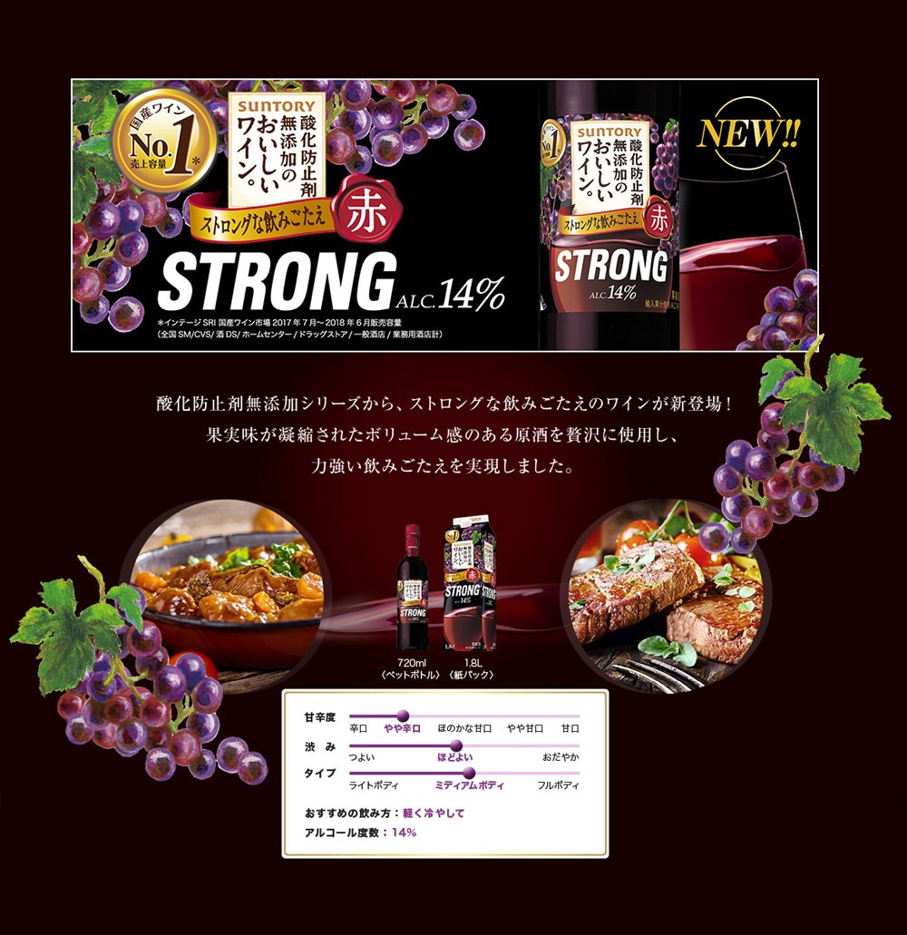 酸化防止剤無添加のおいしいワイン ストロング 7ml ペットボトル 日本 サントリー 赤ワイン 家飲み 巣ごもり 応援 うきうきワインの玉手箱 通販 Paypayモール