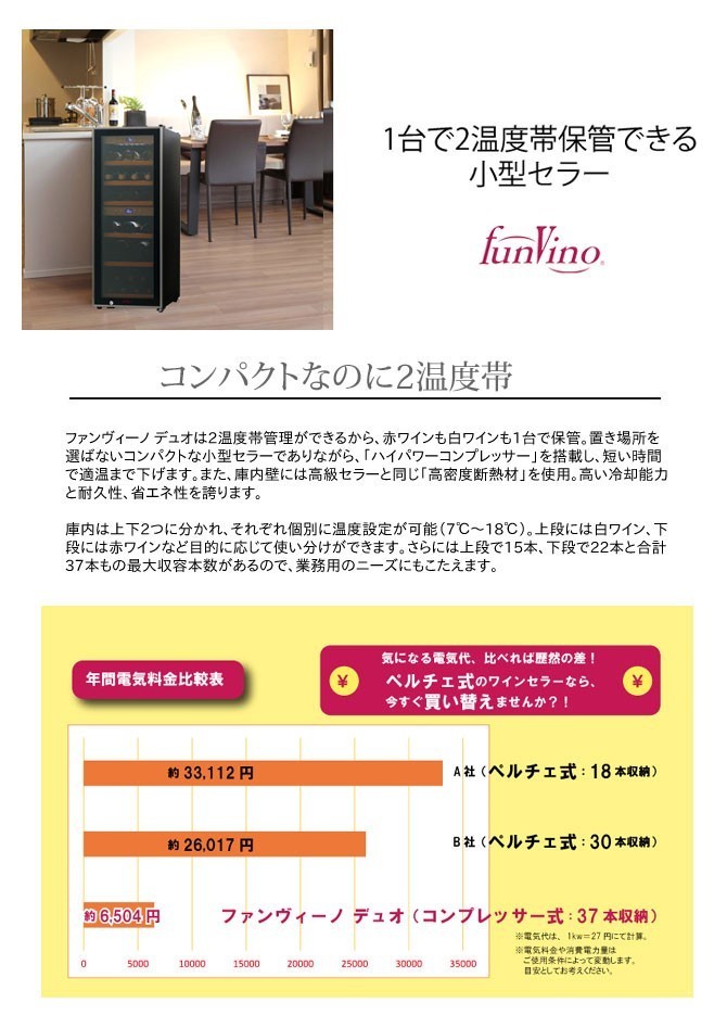 ワインセラー ファンヴィーノ デュオ SW-38 送料無料 メーカー直送