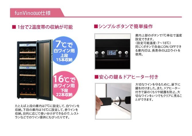 ワインセラー ファンヴィーノ デュオ SW-38 送料無料 メーカー直送