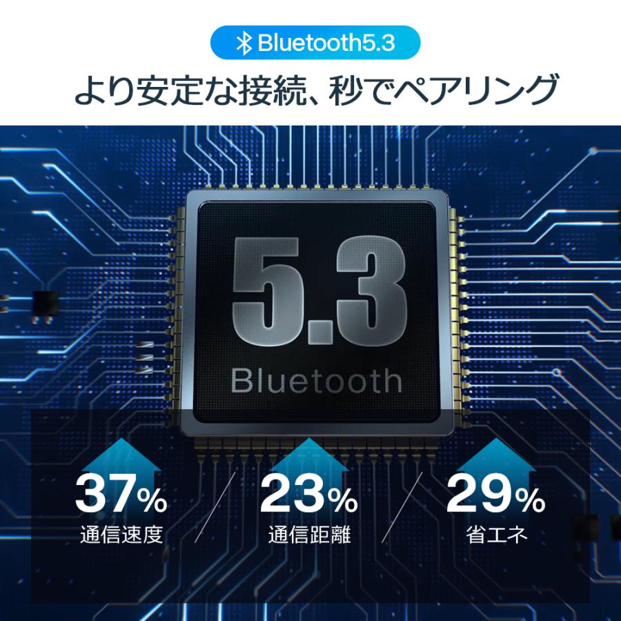 ワイヤレスイヤホン bluetooth 5.3 軽量 イヤホン iphone IPX7防水 25時間連続 HiFi高音質 ゲームモード 自動ペアリング 新生活 応援｜wingchokuei｜06