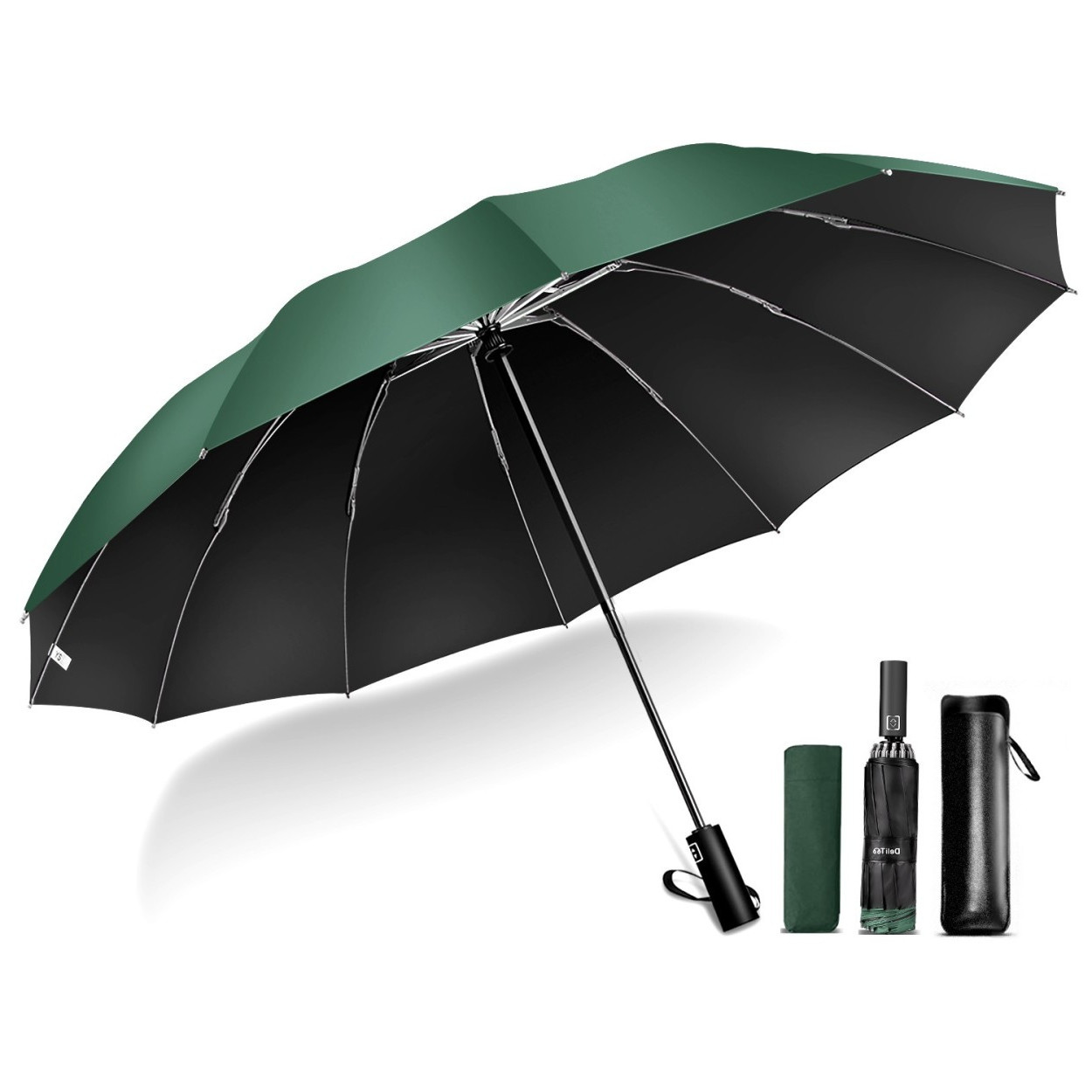 「新色入荷！クーポンで2380円」雨傘 折りたたみ傘 大きい 撥水 晴雨兼用 12本骨 自動開閉 uvカット 逆さ傘 折り畳み傘 耐風 男女兼用 ワンタッチ 日傘 梅雨対策 | DeliToo | 03