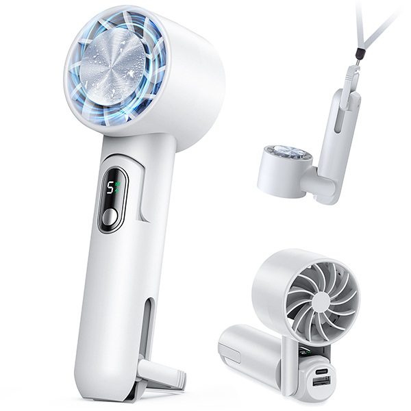 クーポン＋ポイントで2280円☆ハンディファン 携帯扇風機 冷風機 冷却プレート付 -16℃瞬間冷却 ハンディクーラー 手持ち 扇風機 Max14時間連続 5段風量 USB充電