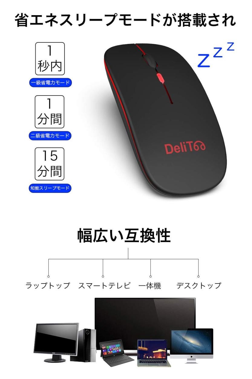 マウス ワイヤレスマウス 無線マウス ゲーム パソコン コンパクト 超薄