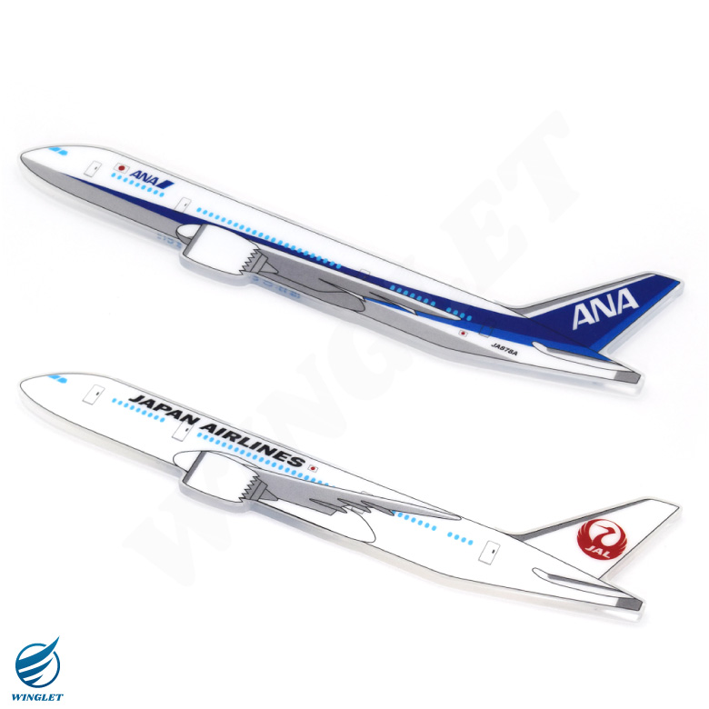 ANA JAL エアプレーン定規 ボーイング787 アクリル製 飛行機 定規