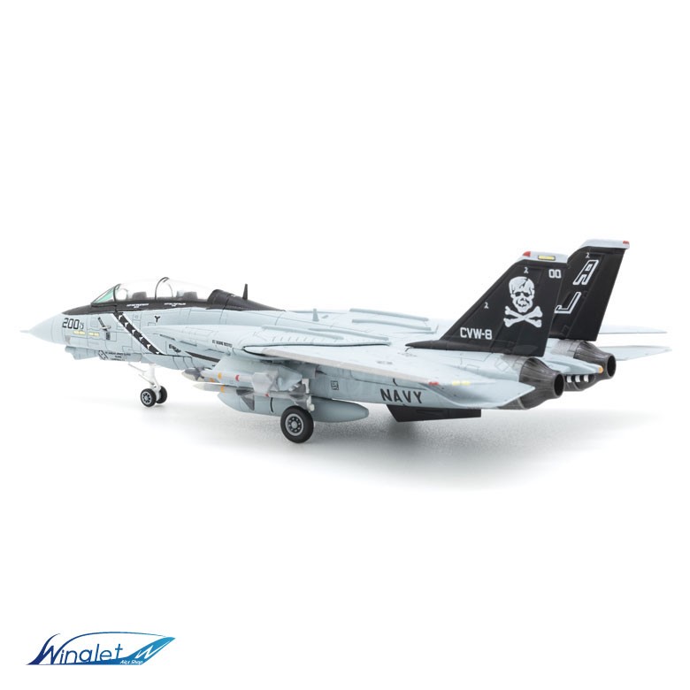 S14 エスワンフォー ダイキャストモデル 1/144 F-14 A トムキャット アメリカ海軍 第84戦闘飛行隊 ジョリーロジャース 完成品  スケールモデル ミリタリー 航空