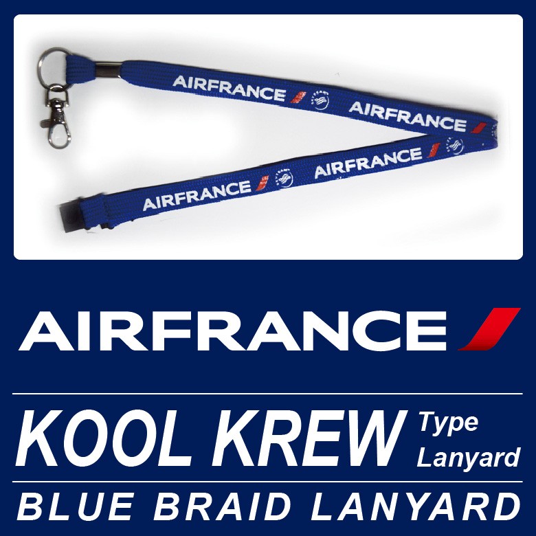 Kool Krew クールクルー ランヤード ネックストラップ エールフランス　Air France Skyteam 編みタイプ  世界の航空会社をセレクト！【送料無料】