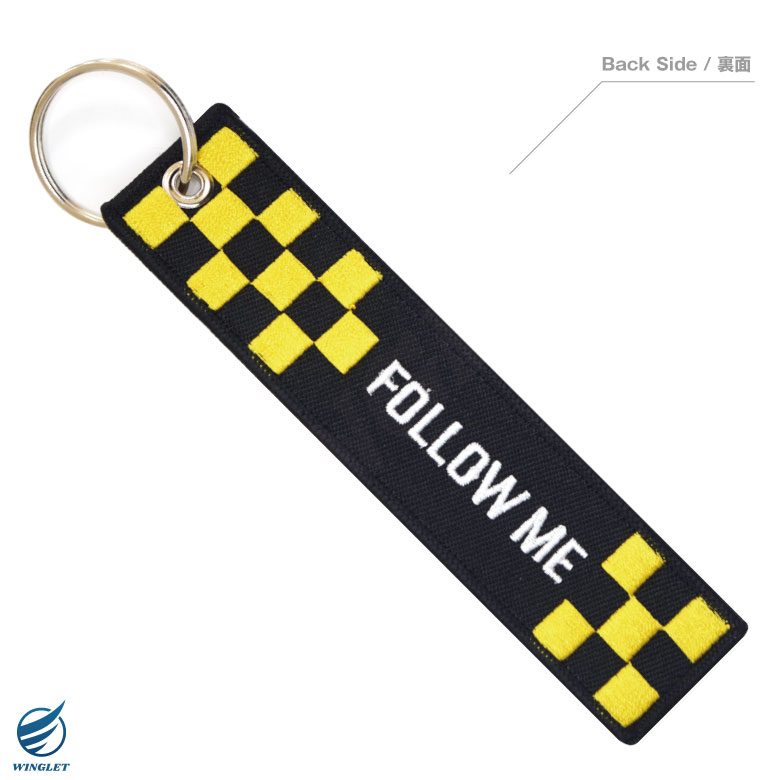 FOLLOW ME タグ キーホルダー 刺繍 フライトタグ フォロミー 滑走路