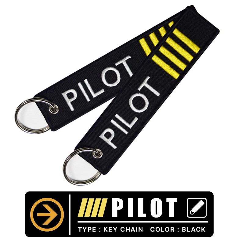 PILOT パイロット キーチェーン キーホルダー タグ カラー ブラック