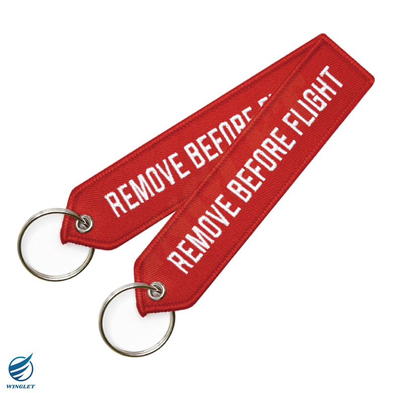 REMOVE BEFORE FLIGHT Ver.02 キーチェーン カラー レッド (1個) 刺繍 キーホルダー フライトタグ 航空 安全 グッズ  アイテム :rbf-t-04:Winglet 通販 