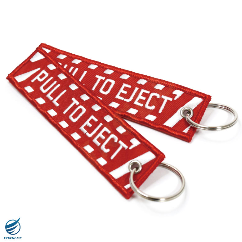 国内発送★VS♡リストレットストラップキーチェーン PULL TO EJECT カラー RED Ver キーチェーン (1個) 刺繍 タグ