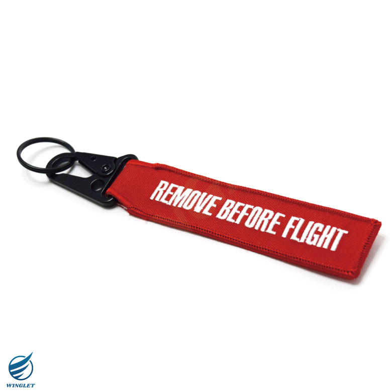 REMOVE BEFORE FLIGHT メタルクリップ Ver キーチェーン カラー レッド