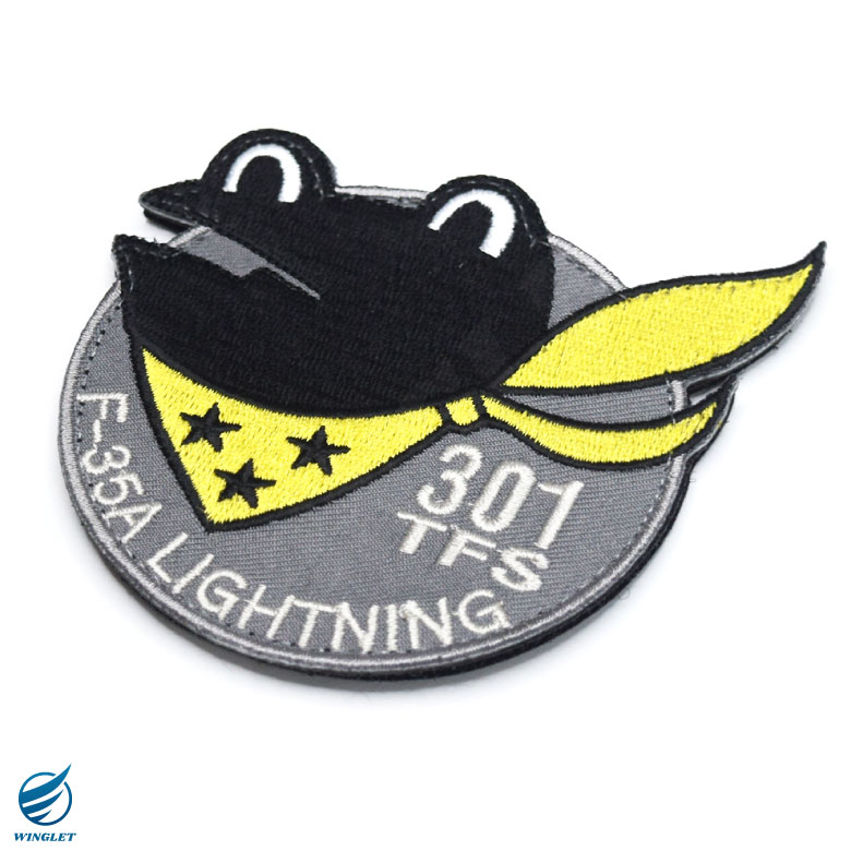 航空自衛隊 三沢基地 第301飛行隊 F-35A ケロヨン 刺繍 ワッペン 両面