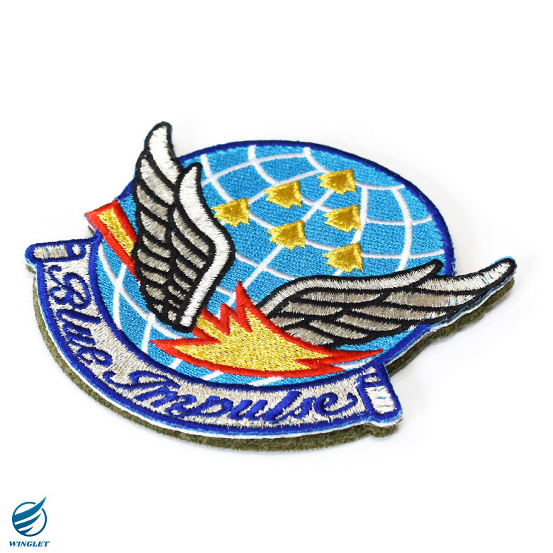 航空自衛隊 ブルーインパルス エンブレム 刺繍 ワッペン 両面 ベルクロ