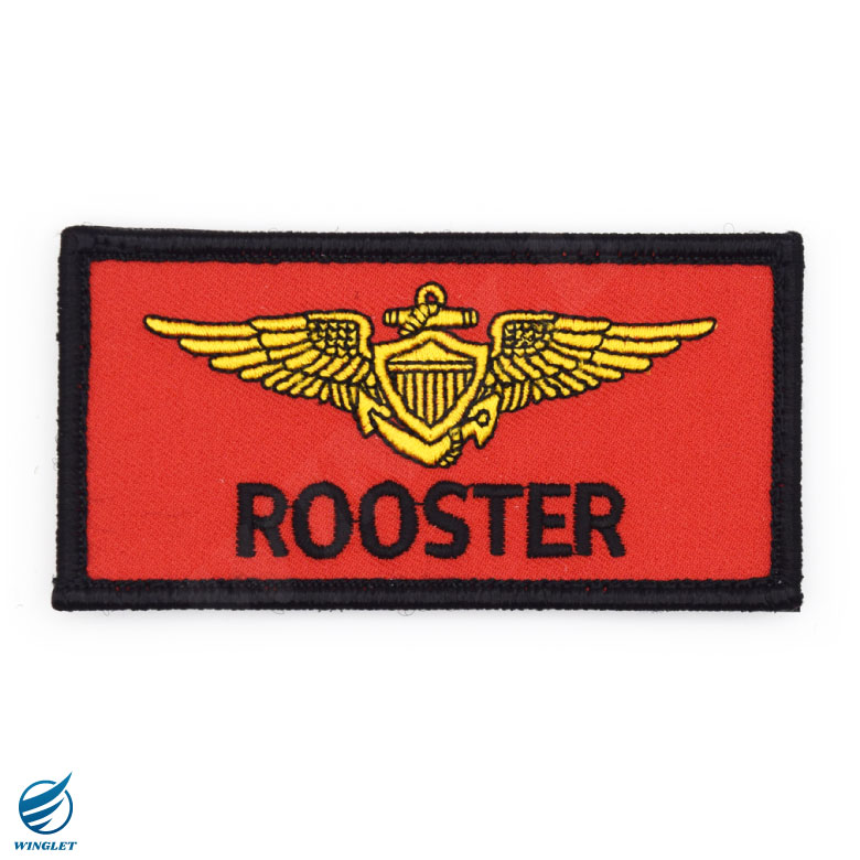 TOPGUN MAVERICK ルースター ネームタグ 刺繍 ワッペン 両面 ベルクロ