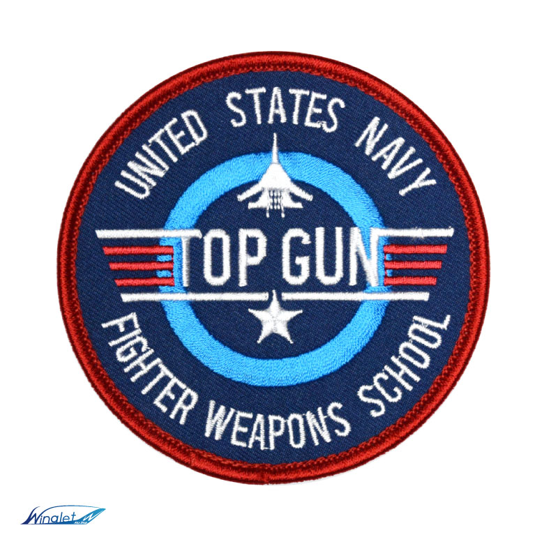 TOPGUN トップガン 刺繍 ワッペン 両面 ベルクロ 付き アメリカ