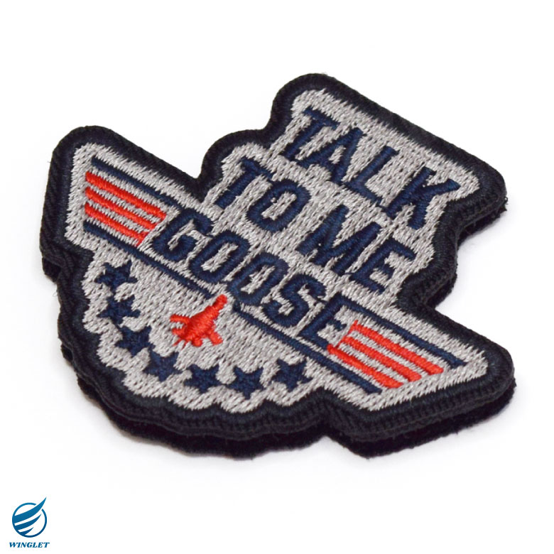 TOPGUN TALK TO ME GOOSE 刺繍 パッチ 両面 ベルクロ 付き