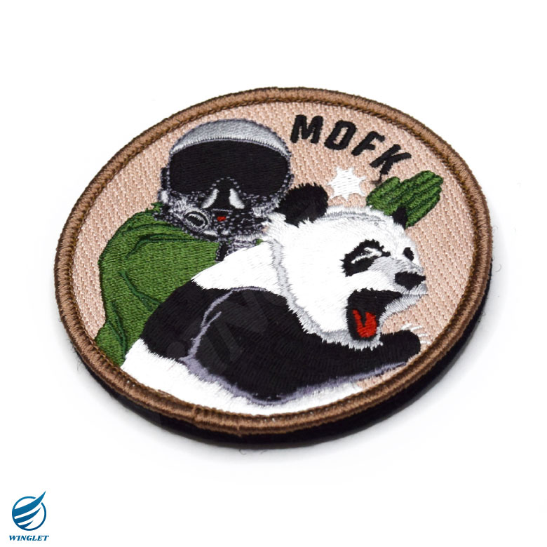 海外限定 TAIWAN MDFK PANDA パッチ 刺繍 両面 ベルクロ 付き ワッペン