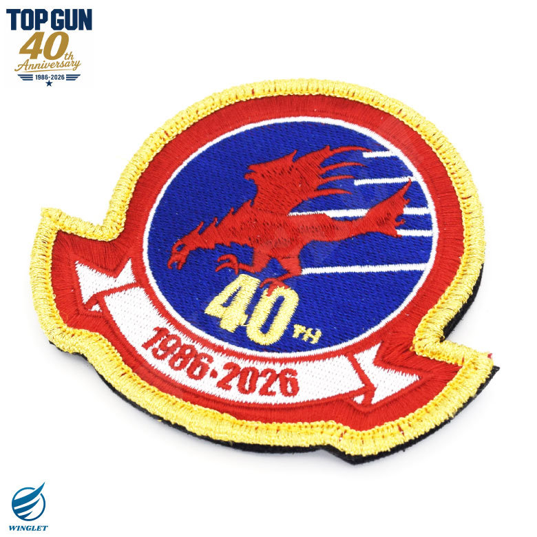 TOPGUN 40周年 VF-1 FIREBIRDS ワッペン 刺繍 両面 ベルクロ 付き