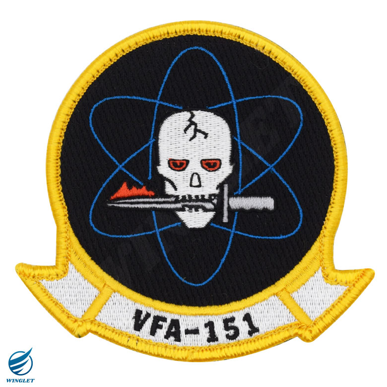 オリジナル　プリント　ベルクロパッチ VFA-151 第151戦闘攻撃飛行隊 刺繍 ワッペン 両面 ベルクロ