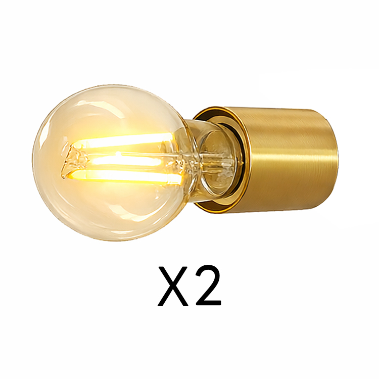 ウォールライト 2灯 ブラケットライト 真鍮 E26 LED対応 間接照明 金