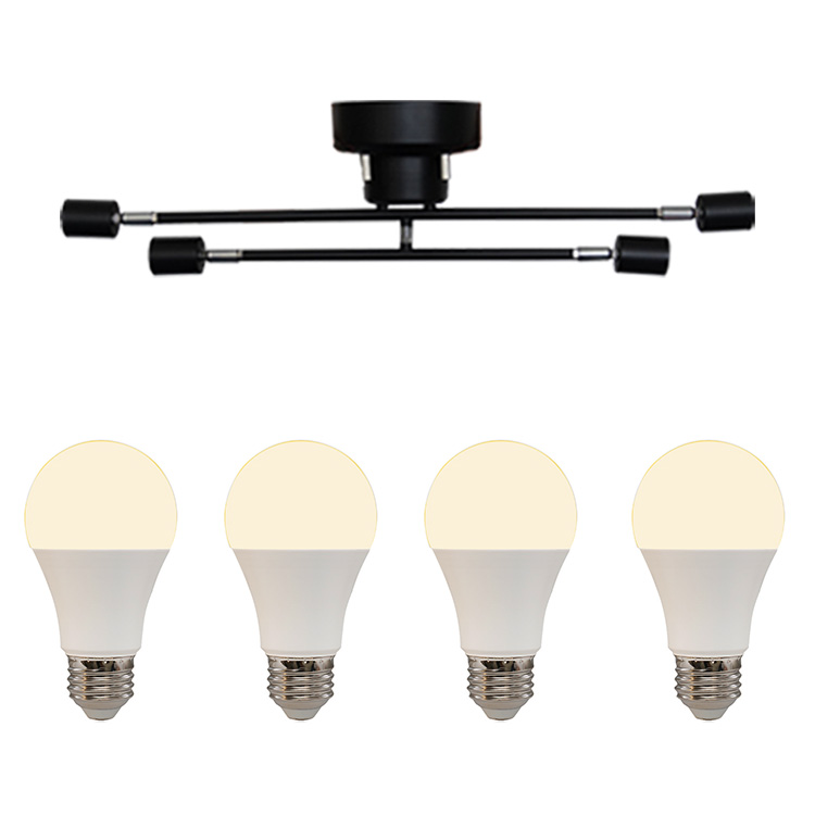 シーリングライト 4灯 電球4個付き E26 LED 電球色 昼白色 アーム可動 