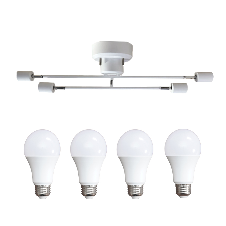 シーリングライト 4灯 電球4個付き E26 LED 電球色 昼白色 アーム可動