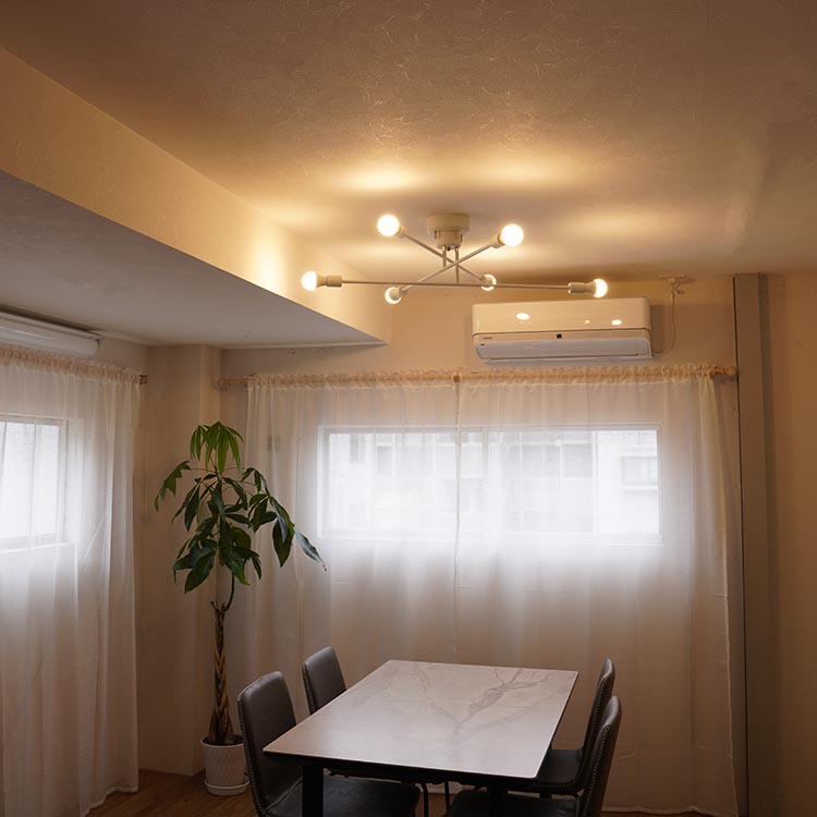シーリングライト 6灯 E26 LED アーム可動式 間接照明 おしゃれ 工事