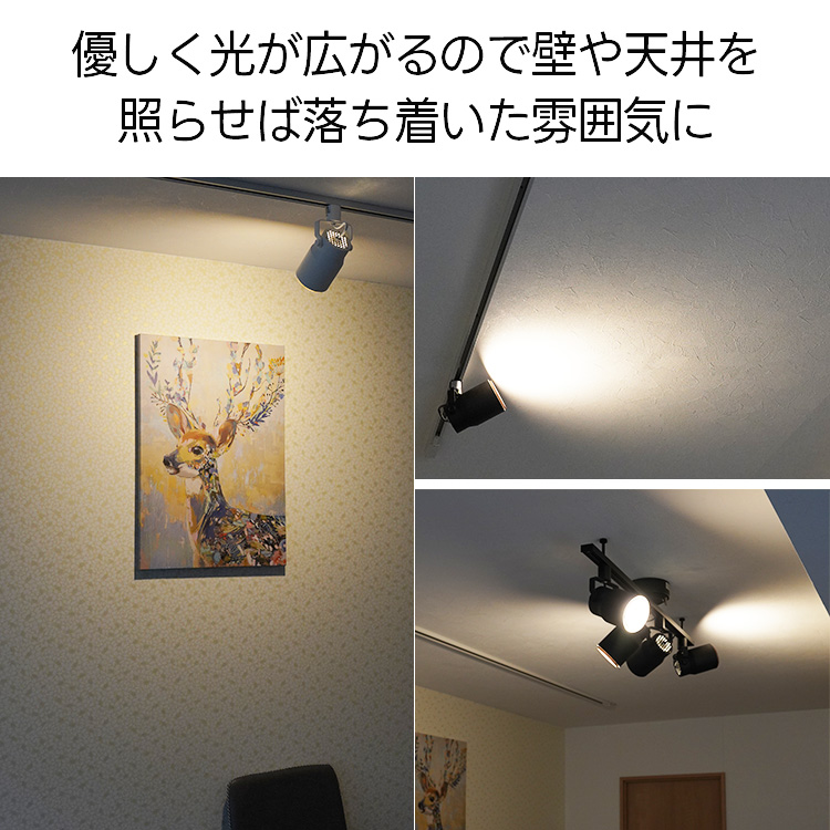 スポットライト E26 木目調 パンチングメタル ダクトレール用 ブラック