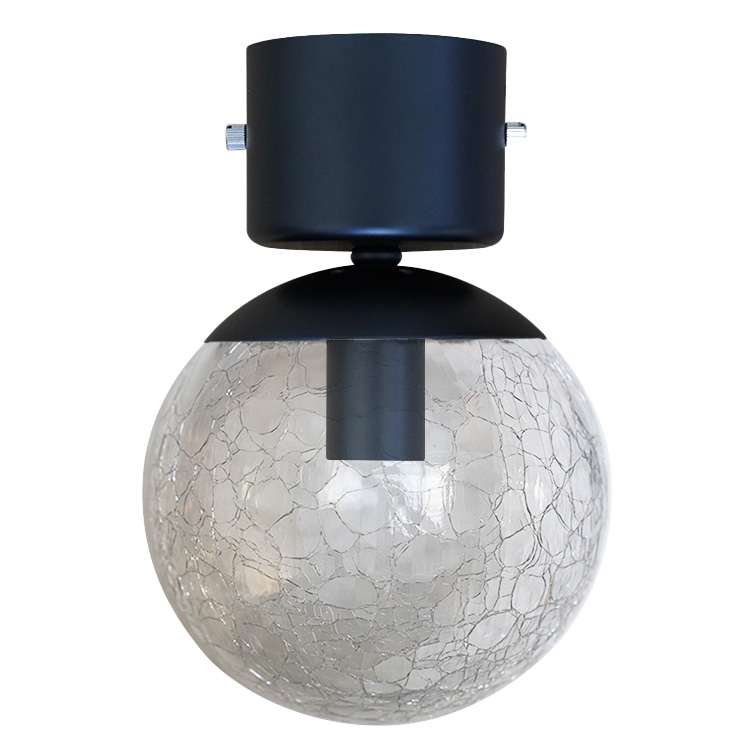 シーリングライト 1灯 E17 LED ガラス おしゃれ 北欧 天井照明 黒 白