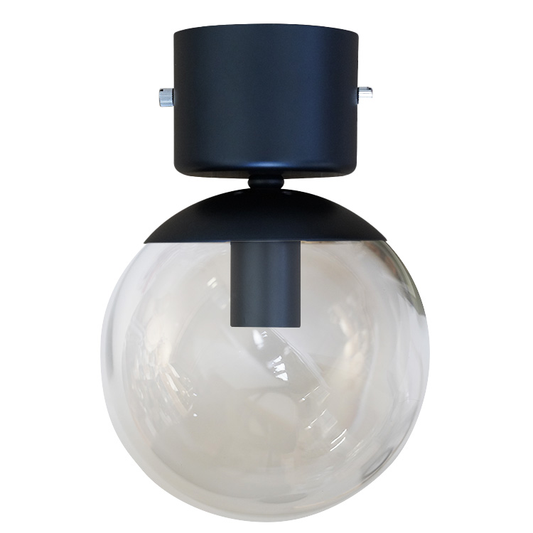 シーリングライト 1灯 E17 LED ガラス おしゃれ 北欧 天井照明 黒 白