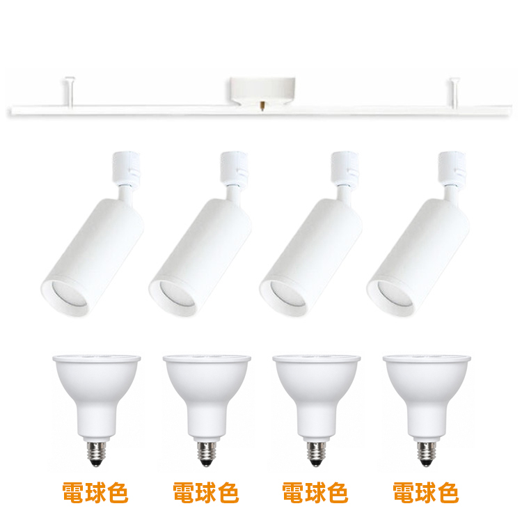 RAIL-spotlight LED電球付 シーリングライト 4灯 ダクトレール