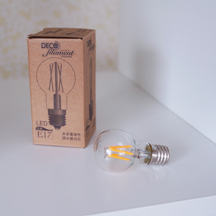 調光器対応 口金E17 丸型 LED電球 クリアガラス 電球色2400K 25w形