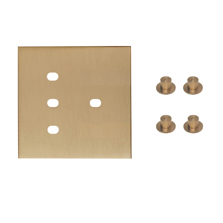 スイッチカバー かぶせるだけ 真鍮 4口 工事不要 ネジ不要 スイッチ