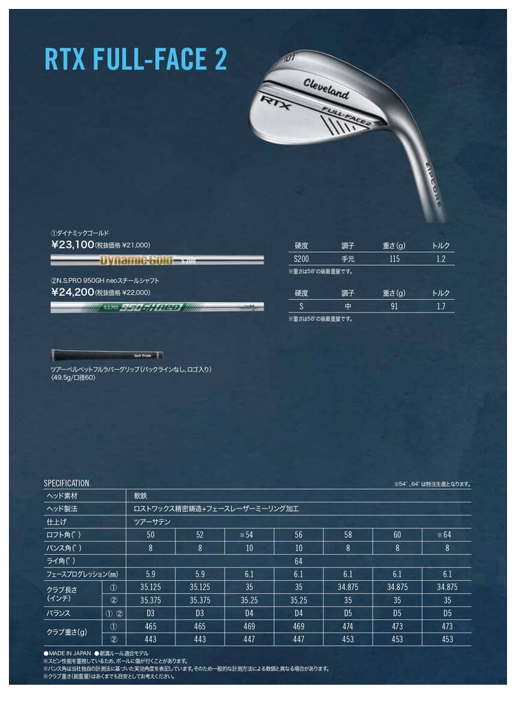 ダンロップ Cleveland クリーブランド RTX フルフェイス2 ウェッジ ダイナミックゴールド 2024年モデル ローテックス フルフェース  DUNLOP ゴルフ FULL FACE2 : dp-rtxff2-dg : ウイニングゴルフ - 通販 - Yahoo!ショッピング