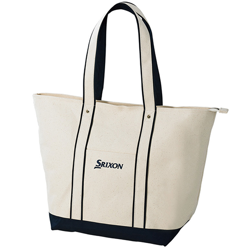 ＳＲＩＸＯＮ スリクソン ゴルフ 大判トートバッグ【ホワイト】新品！ SRIXON ダンロップ スリクソン 帆布トートバッグ GGF-B9002