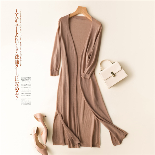 【期間限定&2点以上10%OFF】カーディガン レディース 5分袖 涼感 薄手 サマー UVカット ロング 上品 エアコン対策 春 夏 大きいサイズ アウター 洗える |  | 04