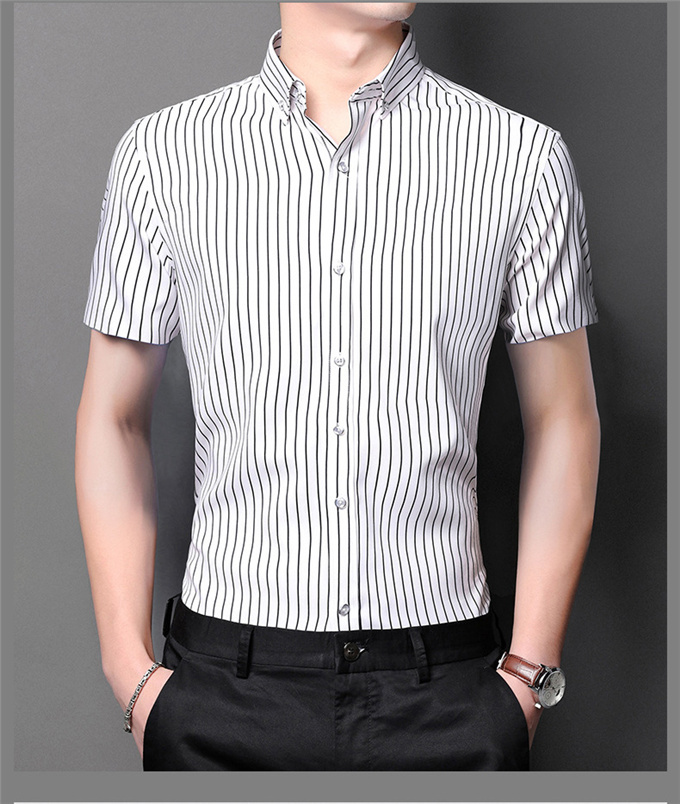 ワイシャツ 半袖 メンズ Yシャツ ボタン スリム ストライプ カジュアル 通勤 ビジネス 大きいサイズ カッターシャツ 薄手 紳士用 シャツ 制服  :44jul21ntqcy07:Winter Fall - 通販 - Yahoo!ショッピング