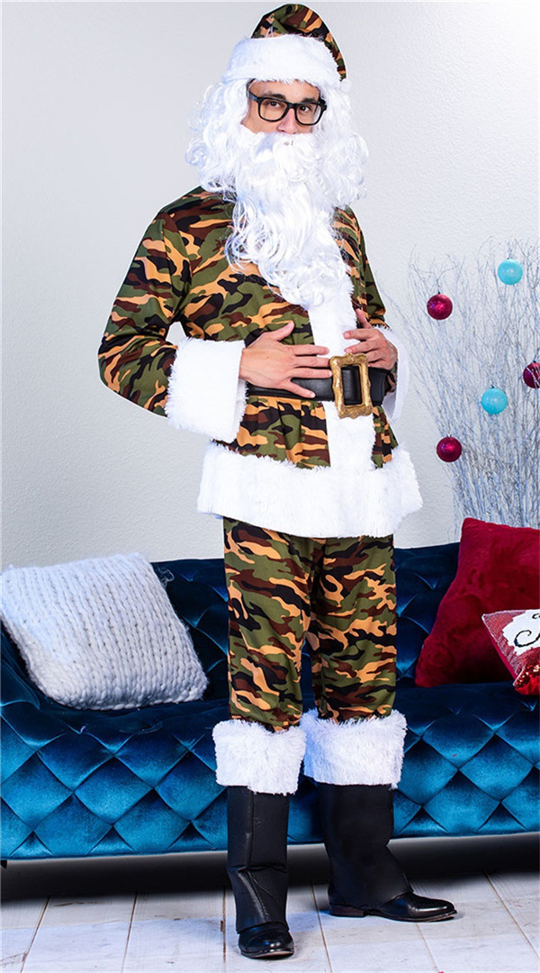 サンタ クリスマス コスプレ 5点セット メンズ用 トップス サンタ クリスマス コスプレ 5点セット メンズ用 トップス