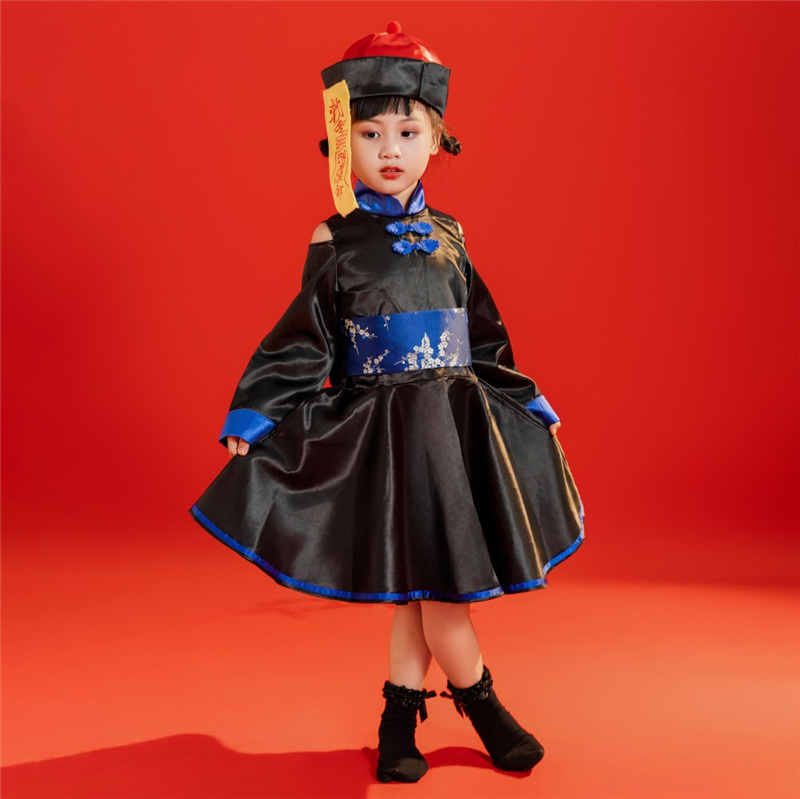 ハロウィン 仮装 コスプレ 4点セット 子供用 女子 可愛い 衣装 コスチューム キャラクター衣装 キョンシー チャイナ服 妖怪 定番 お揃い 変装 仮装