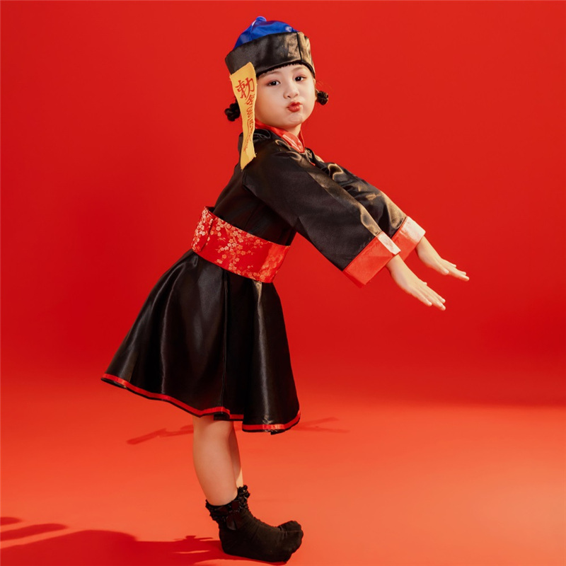 ハロウィン 仮装 コスプレ 4点セット 子供用 女子 可愛い 衣装 コスチューム キャラクター衣装 キョンシー チャイナ服 妖怪 定番 お揃い 変装 仮装