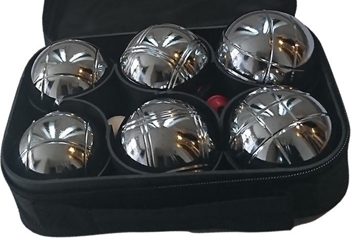 ペタンク ボール （金属製）６個セット [ストライプ３種類＊２個ずつ 