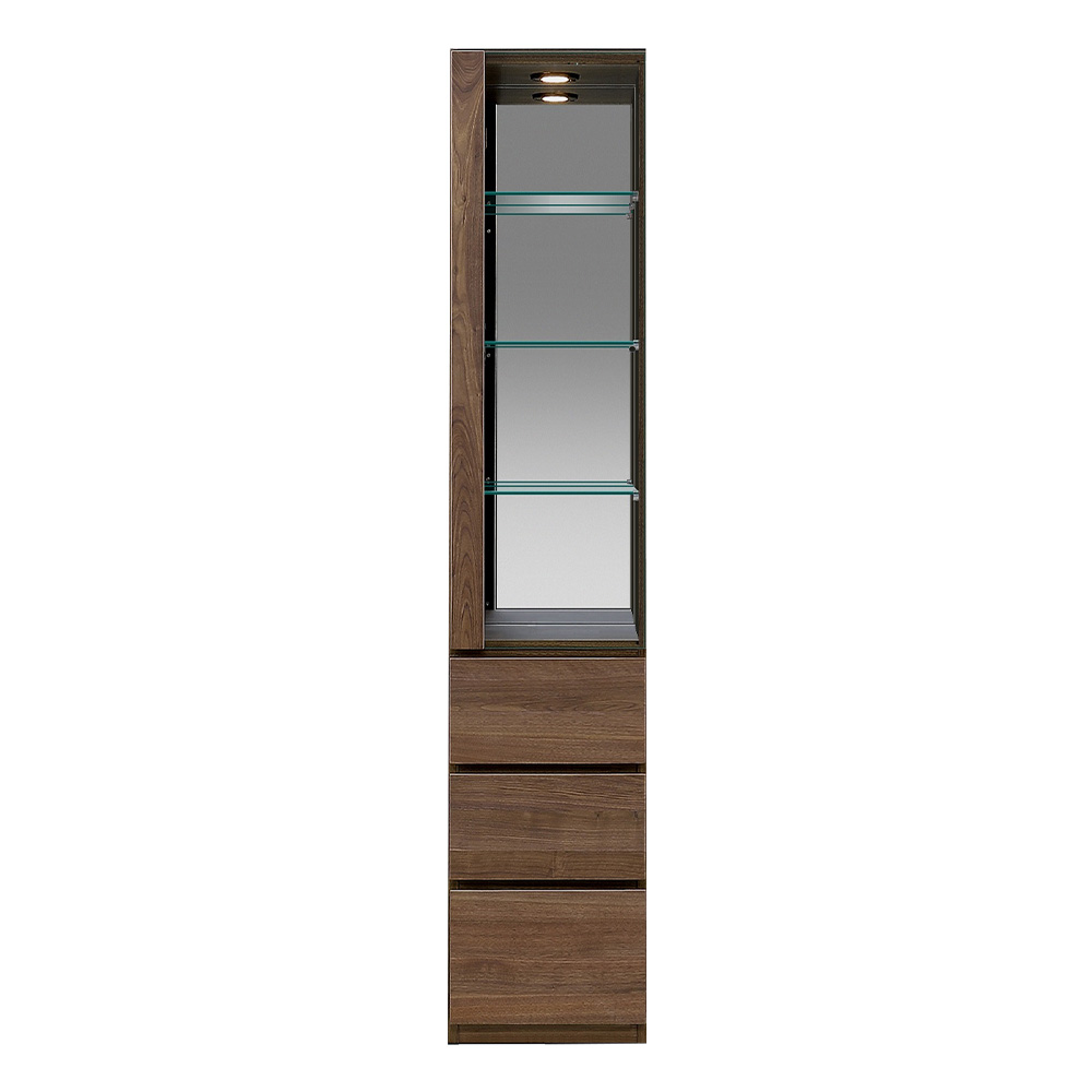 40ガラスコレクションボード　ディスプレイケース　ダークブラウン With Plan（ウィズプラン） 天然木 コレクションケース 国産 大型 幅