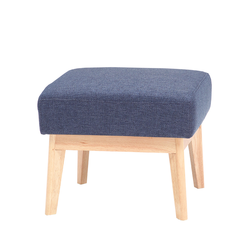 スツール 1人掛け ウッドフレーム 木枠 ベンチ ファブリック 幅52cm 木