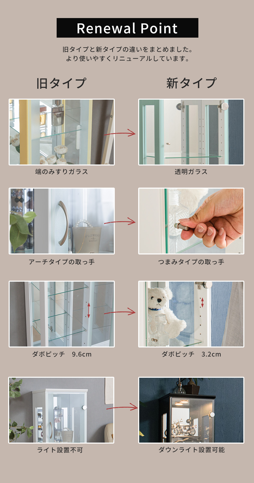 コレクションケース コレクションラック ディスプレイケース フィギュアケース ガラスケース パステルカラー スリム リリィ30 ウィズプラン | With Plan | 16